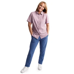 Women'S Isle Short Sleeve Shirt Haze Purple Gingham