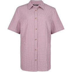 Women'S Isle Short Sleeve Shirt Haze Purple Gingham
