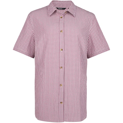 Women'S Isle Short Sleeve Shirt Haze Purple Gingham