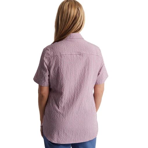 Women'S Isle Short Sleeve Shirt Haze Purple Gingham