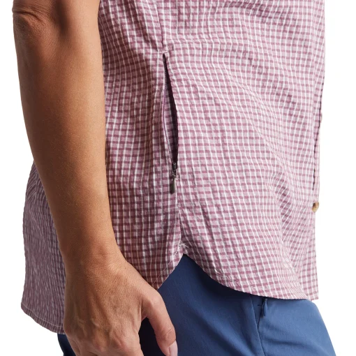 Women'S Isle Short Sleeve Shirt Haze Purple Gingham