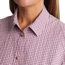 Women'S Isle Short Sleeve Shirt Haze Purple Gingham