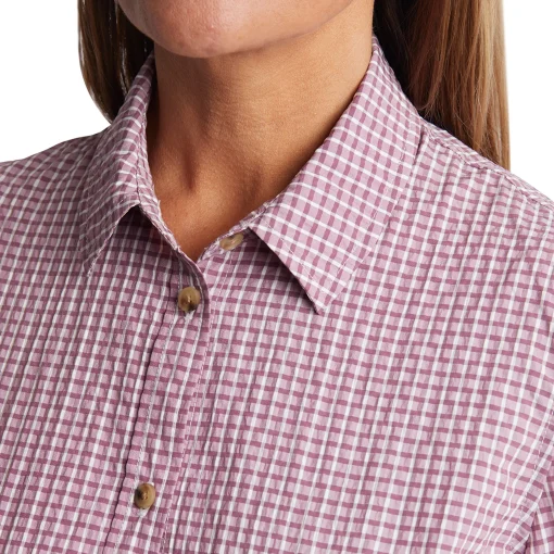Women'S Isle Short Sleeve Shirt Haze Purple Gingham