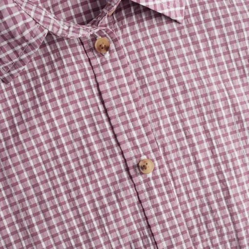 Women'S Isle Short Sleeve Shirt Haze Purple Gingham