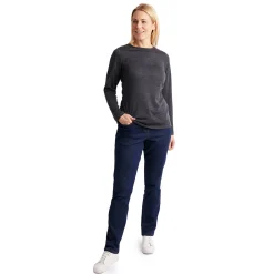 Women'S Merino Union 150 Long Sleeve Crew Dark Charcoal Marl