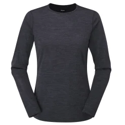 Women'S Merino Union 150 Long Sleeve Crew Dark Charcoal Marl