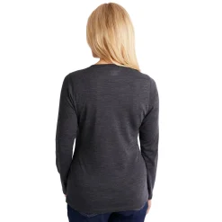 Women'S Merino Union 150 Long Sleeve Crew Dark Charcoal Marl