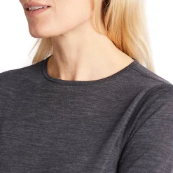 Women'S Merino Union 150 Long Sleeve Crew Dark Charcoal Marl