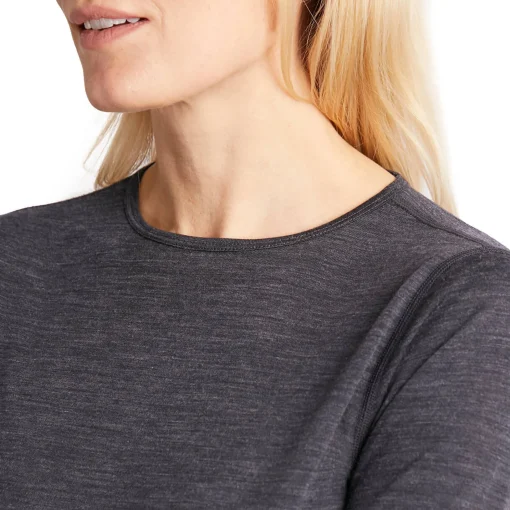 Women'S Merino Union 150 Long Sleeve Crew Dark Charcoal Marl