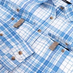 Women'S Pennine Long Sleeve Shirt Azure Blue Check