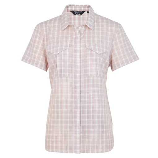 Women'S Sanctuary Shirt Short Sleeve Rose Pink Check