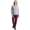 Women'S Shoreline Long Sleeve Top Haze Grey/Ecru Stripe