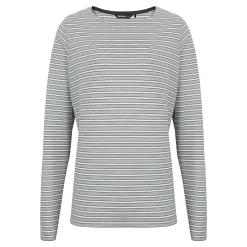 Women'S Shoreline Long Sleeve Top Haze Grey/Ecru Stripe