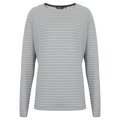 Women'S Shoreline Long Sleeve Top Haze Grey/Ecru Stripe