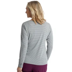 Women'S Shoreline Long Sleeve Top Haze Grey/Ecru Stripe