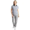 Women'S Shoreline Short Sleeve Polo Orchid Lilac/Grey Stripe