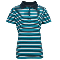 Women'S Shoreline Short Sleeve Polo Cove Blue/Navy Stripe