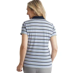 Women'S Shoreline Short Sleeve Polo Orchid Lilac/Grey Stripe