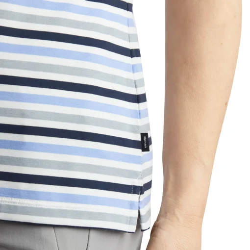 Women'S Shoreline Short Sleeve Polo Orchid Lilac/Grey Stripe