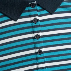 Women'S Shoreline Short Sleeve Polo Cove Blue/Navy Stripe
