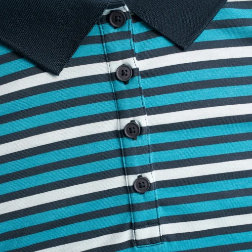 Women'S Shoreline Short Sleeve Polo Cove Blue/Navy Stripe