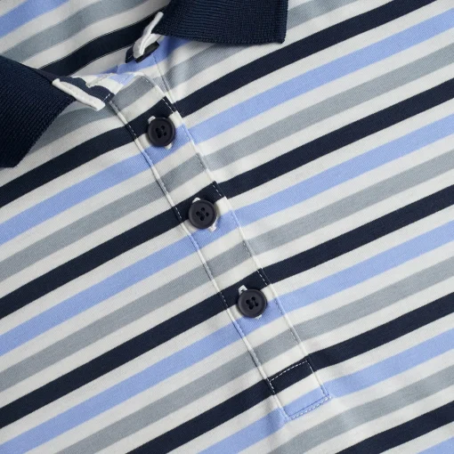 Women'S Shoreline Short Sleeve Polo Orchid Lilac/Grey Stripe