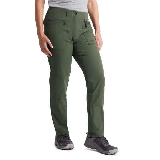 Women'S Stretch Bags Trousers Park Green
